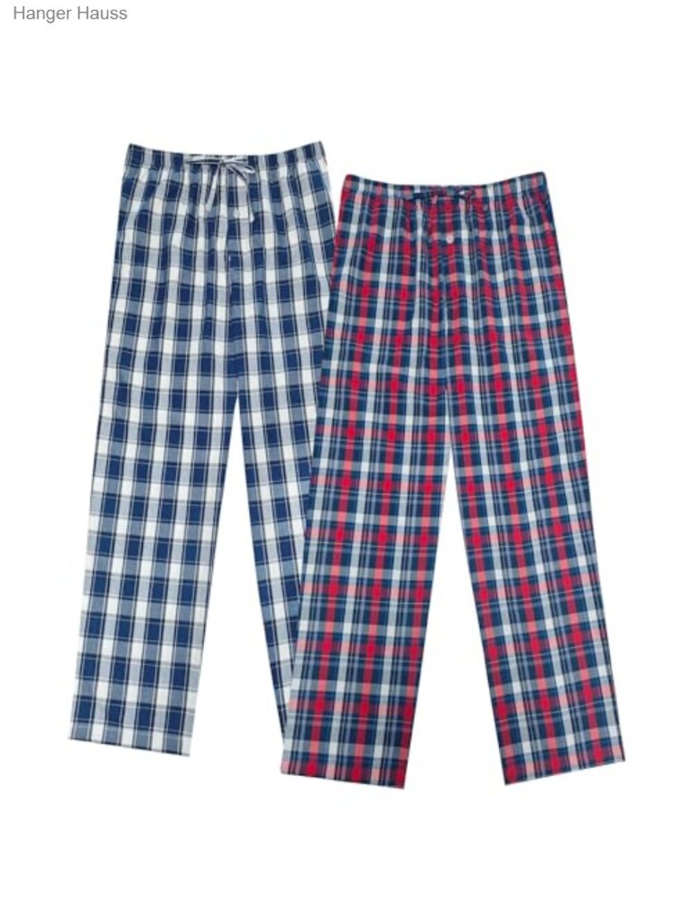 Men's 100% Cotton Plaid Pajama Pants with Pockets